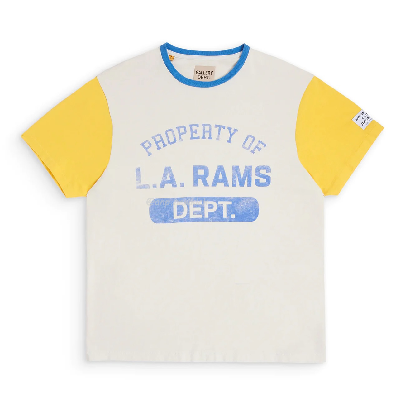 Gallery Dept X La Rams Color Block Tee Rams Co Branded Old Print Contrast Short Sleeve T Shirt (4) - newkick.org
